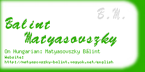 balint matyasovszky business card